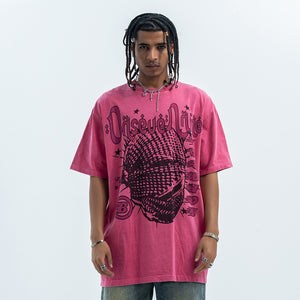 Arabic t-shirt hip-hop tee grunge rapper top in orange