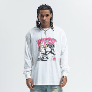 Cyberpunk long sleeve top virtual reality t-shirt in black