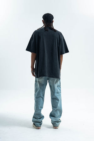 Y2K t-shirt yout print top 90s skater tee in grey