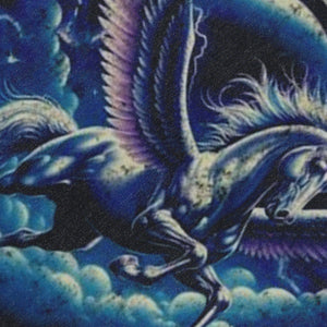 Unicorn print sleeveless t-shirt retro cartoon surfer vest 90s fantasy tank top in acid wash black