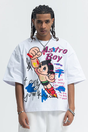 Vintage Astro boy t-shirt retro cartoon top in black