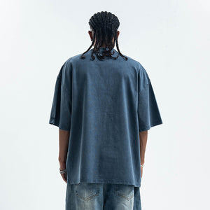 Hippie t-shirt 90s graffiti top motivational slogan tee in grey