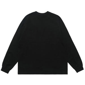 Retro poster jumper musician print long sleeve top 70s grunge t-shirt in black