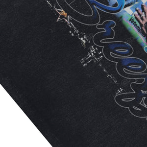 Chris Brown sleeveless t-shirt vintage Breezy vest hip-hop tank top in acid wash black