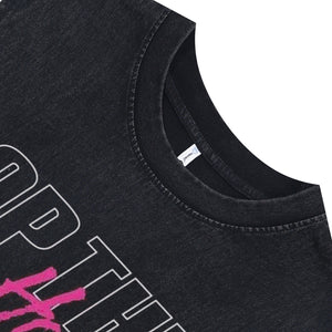 Anime car sleeveless t-shirt motorsports cartoon vest 00s racing poster tank top in acid wash black