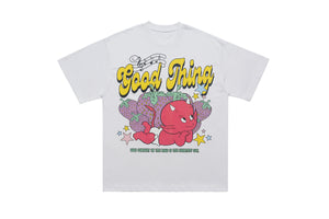 Little devil t-shirt retro devil cartoon top hell print tee in blue