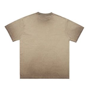 Grunge rapper t-shirt retro hip-hop tee saint slogan top in grey