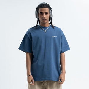 Motivational t-shirt dont give up slogan top retro tee in blue