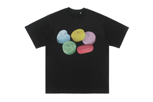 Psychedelic t-shirt graffiti top raver tee grunge jumper in white