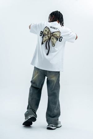 Money print t-shirt dollar sign tee hip-hop top rapper jumper black