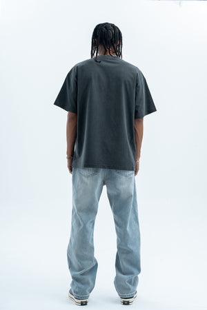 Skull print t-shirt punk top grunge skeleton tee graffiti jumper in Brown