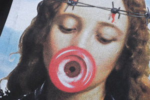 Y2K t-shirt grunge girl tee psychedelic poster top in vintage grey