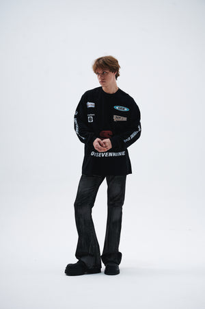 Motorsports jumper long sleeve racing jumper thin sports t-shirt in black