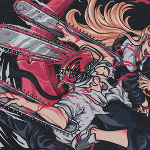 Jigsaw anime sleeveless t-shirt vintage Japanese vest creepy cartoon tank top in acid wash black