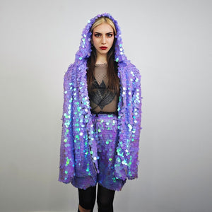 Pink sequin shorts mermaid trousers fantasy pants holographic skirt luminous festival bottoms rave joggers fairy neon overalls