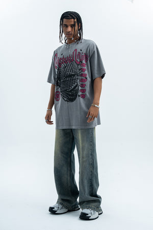 Arabic t-shirt hip-hop tee grunge rapper top in orange