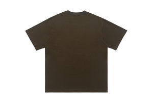 Hip-hop t-shirt rapper top money print tee Brown