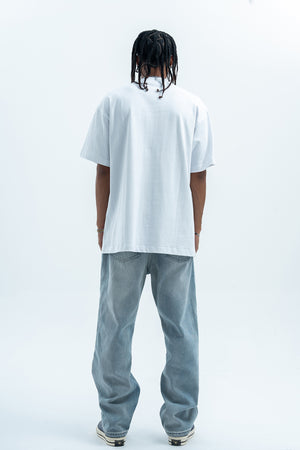 Brain print t-shirt creepy cartoon top monster tee in white