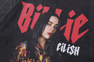 Vintage Billie Eilish t-shirt bad boy tee grunge singer top in grey