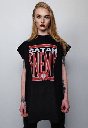 Satan sleeveless t-shirt tank top surfer vest vintage wash sample sale 3 for 2