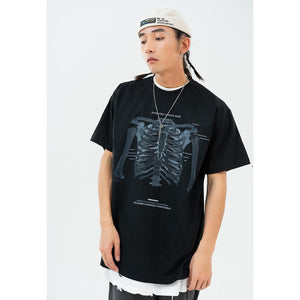Skeleton bones sleeveless t-shirt tank top surfer vest vintage wash sample sale 3 for 2