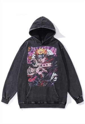 Hoodie anime print pullover Japanese cartoon jumper