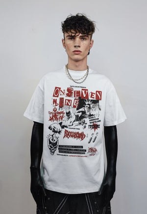 Anarchy PRINT vintage wash t-shirt sample sale 3 for 2