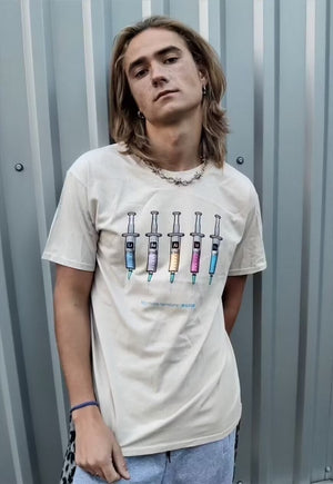 Chemical elements print t-shirt chemistry slogan tee cream