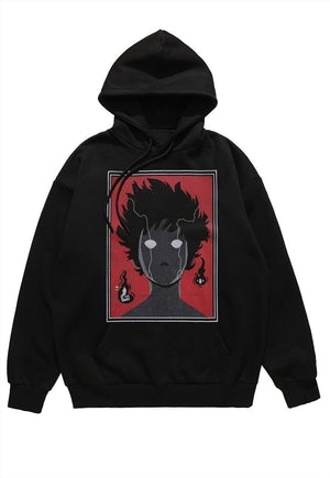 Anime hoodie pullover cosplay character top in black