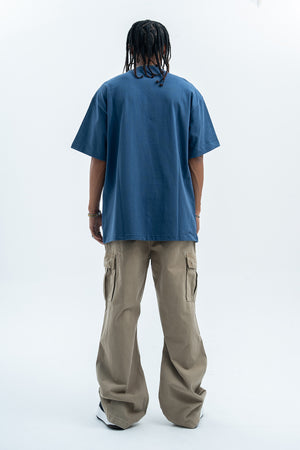 Little devil t-shirt retro devil cartoon top hell print tee in blue