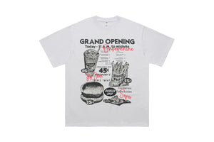 Fast food t-shirt burger print top 90s tee in black