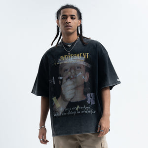 00s t-shirt skater top grunge hip-hop tee in black