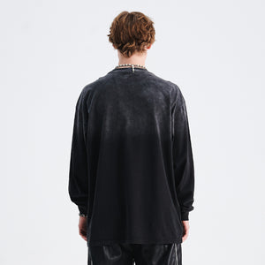 80s punk jumper long sleeve mohawk print top spiky hair t-shirt in black