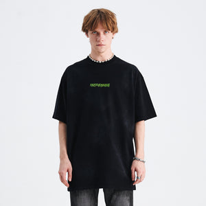 Creepy skeleton t-shirt bones cartoon top scary skull tee in black