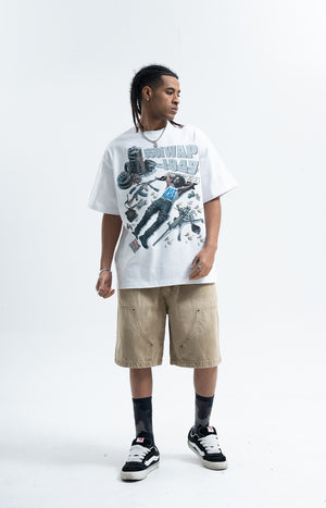 Rapper t-shirt 00s hip-hop tee gangster top in white