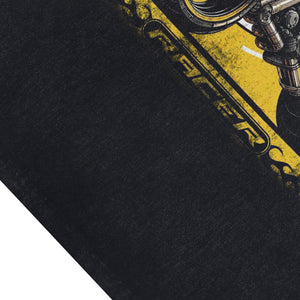 Motorbike sleeveless t-shirt motorsports surfer vest cheetah slogan tank top in acid wash black