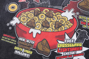 Cereal t-shirt spaceman print tee retro poster top in vintage grey