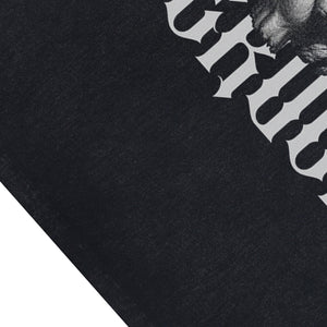 Gothic sculpture sleeveless t-shirt creepy cartoon vest 00s retro sacred slogan tank top in acid wash black