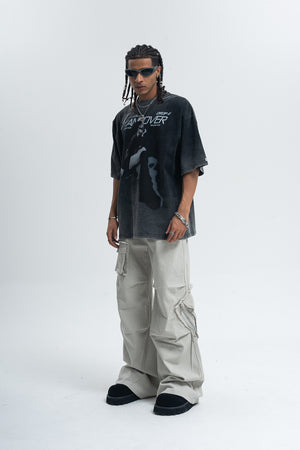 Hangover slogan t-shirt psychedelic girl print top y2k raver tee in Blue