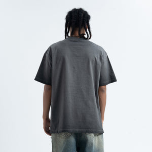 Anti war t-shirt peace slogan top hippie tee in grey