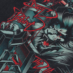 Lion print vintage sleeveless t-shirt gothic anime surfer vest retro cartoon tank top in acid wash black