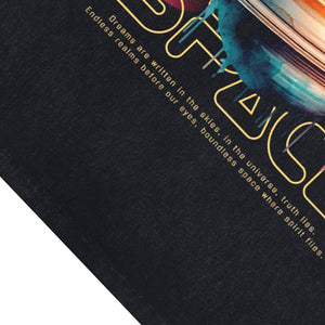 Astronaut sleeveless t-shirt retro poster surfer vest lost in space slogan tank top in acid wash black