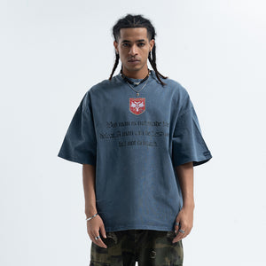 Motivational t-shirt retro grunge top old slogan tee in black