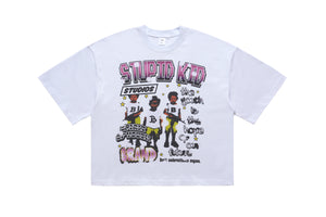Kidcore t-shirt stupid slogan top grunge hip-hop tee in white