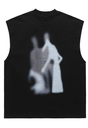 Skeleton bones sleeveless t-shirt tank top surfer vest vintage wash sample sale 3 for 2