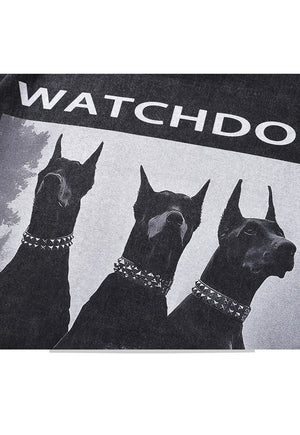 Doberman t-shirt Gothic dog tee Pinscher top vintage grey