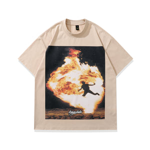 Explosion t-shirt flame tee grunge y2k top ingery