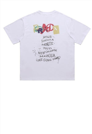 Peace print t-shirt retro anti guns tee grunge punk top