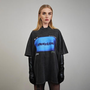 BREAKDOWN SLOGAN PRINT vintage wash t-shirt sample sale 3 for 2