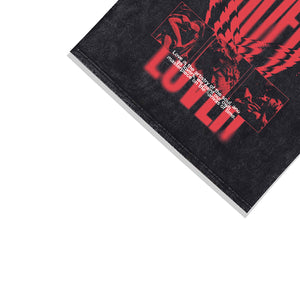 Lover t-shirt alchemist slogan tee creepy grunge top in vintage grey